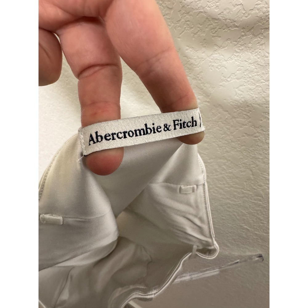 Abercrombie & Fitch Satin Corset Crop Top Silver White Sweetheart Neck Size S - Picture 7 of 11